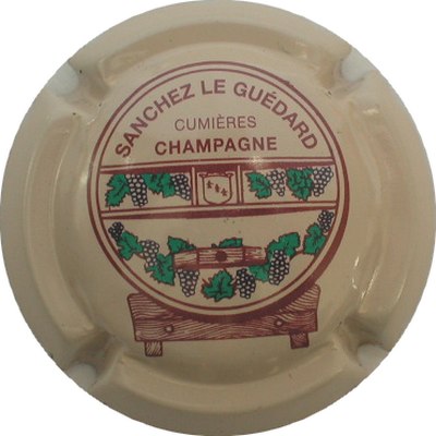 N°05a Crème pâle, support tonneau bordeaux, feuilles vert clair
Photo GOURAUD Jacques
