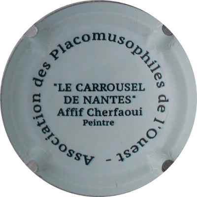 N°12c Association des placomusophiles de l'ouest, le carrousel de Nantes par le peintre Affif Cherfaoui, verso
Photo GOURAUD Jacques
