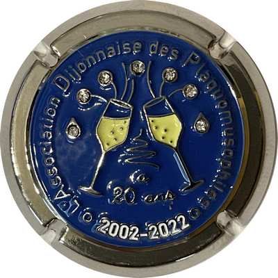 _N°22 Caps bijoux, 20ans placomusophiles Dijonnais, bleu, contour métal
Photo Bruno HEBMANN GONTIER
