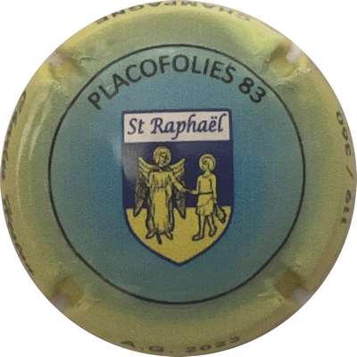 N°54h Placos 83, bleu, contour jaune, 2023
Photo Bruno HEBMANN GONTIER
