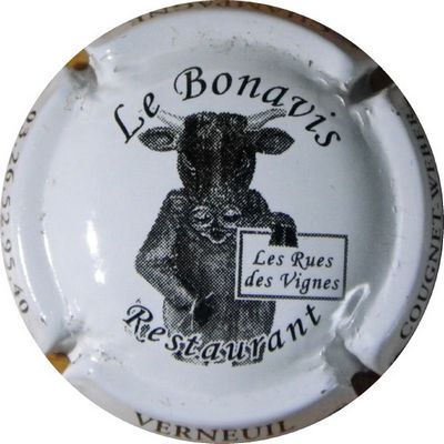 N°05 Série de 12 (Restaurant le Bonavis), blanc, lettres noires sur contour
Photo HELIOT Laurent

