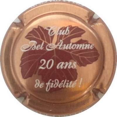 N°09a 20 ans de fidélité club Bel Automne, fond cuivre
Photo Laurent HELIOT
