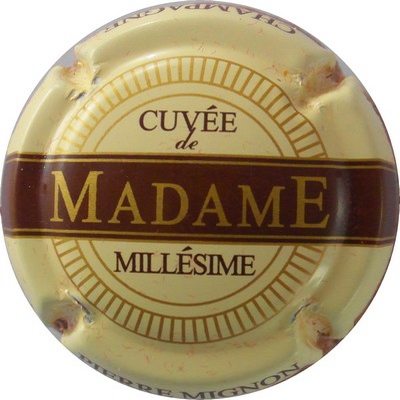 N°040b Millésime, crème, barre marron, cuvée Madame
Photo THIERRY Jacques
