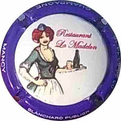 N°20 (série de 32) Restaurant la Madelon, fond blanc, contour violet, en relief
Photo Bernard DUQUENNE
