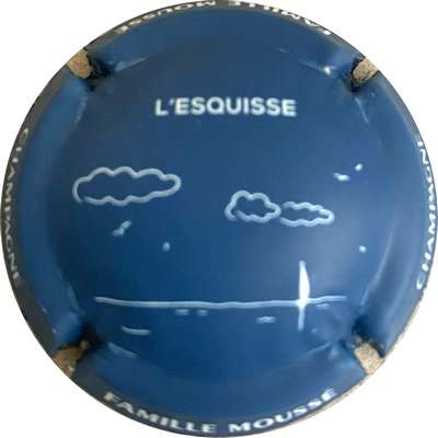 N°NR Bleu terne et blanc, L'Esquisse, Famille Moussé sur contour, 32mm
Photo MH Millot
