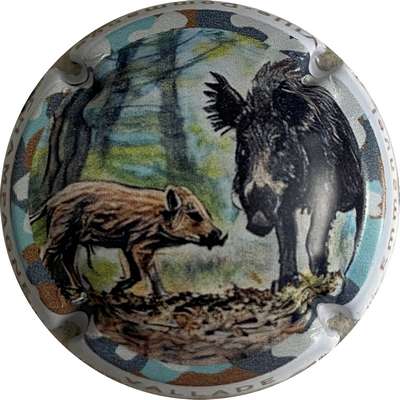 N°NR Série de 6 sangliers, sur contour VALLADE Emmanuel, lettres marron
Photo MH Millot
