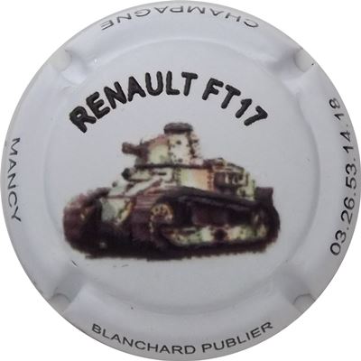 N°19 (série de 6) Renault FT17 Fond blanc, en relief
Photo René COSSEMENT
