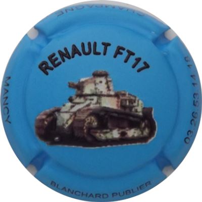 N°19 (série de 6) Renault FT17 Fond bleu, en relief
Photo René COSSEMENT
Mots-clés: NR