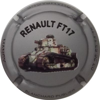 N°19 (série de 6) Renault FT17 Fond gris, en relief
Photo René COSSEMENT
Mots-clés: NR