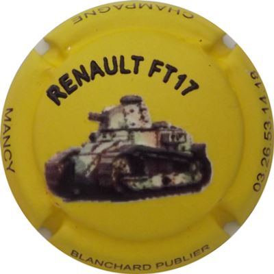 N°19 (série de 6) Renault FT17 Fond jaune, en relief
Photo René COSSEMENT
